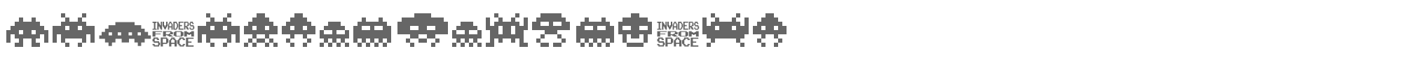 Sample characters Invaders from Space Font